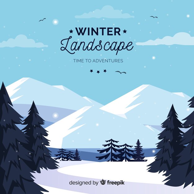 Winter landscape background