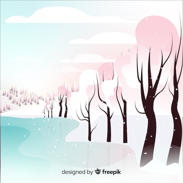 Winter landscape background