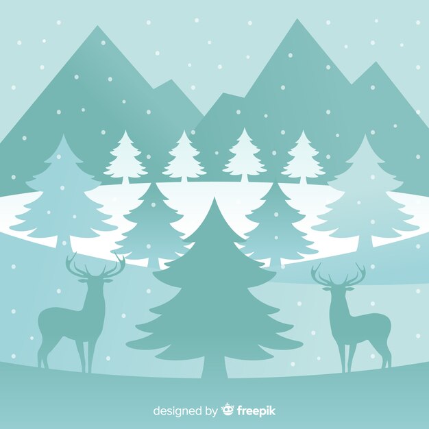 Free Vector winter landscape background