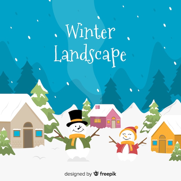 Winter landscape background