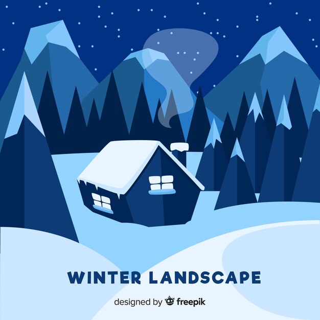 Winter landscape background