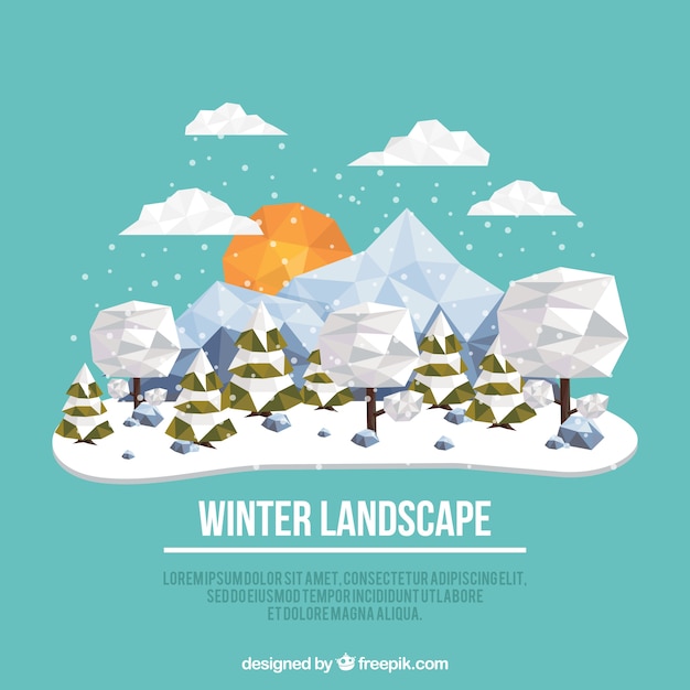 Winter landscape in polygonal style