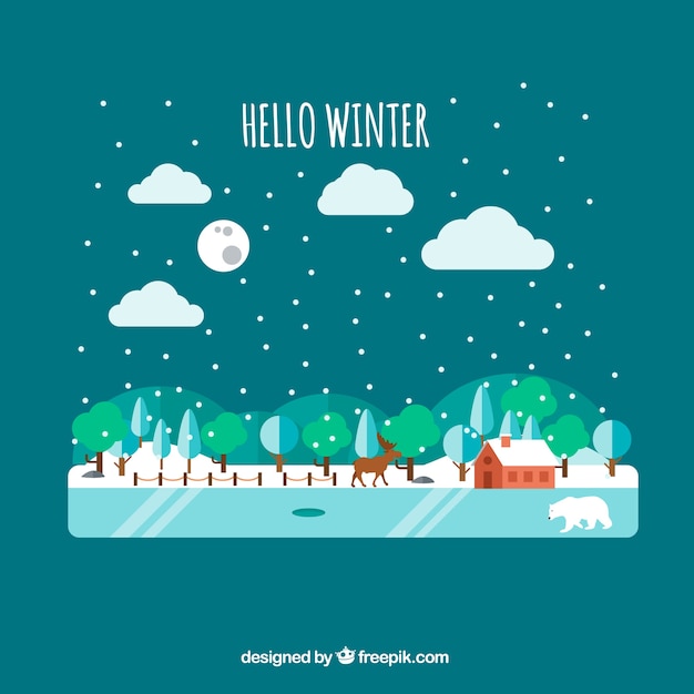 Free Vector winter landscape