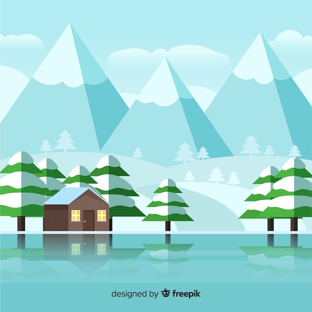 Free Vector winter landscape