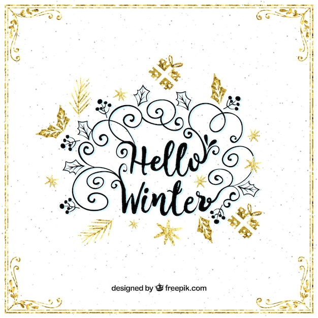 Winter lettering background