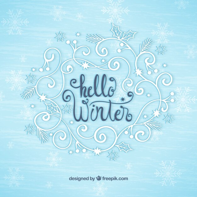 Winter lettering background