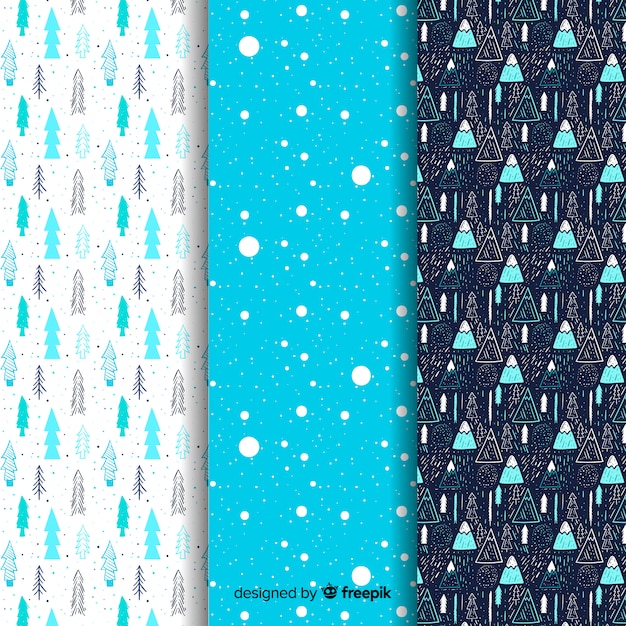 Free vector winter pattern collection