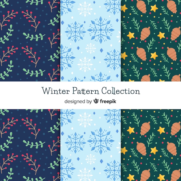 Free vector winter pattern collection