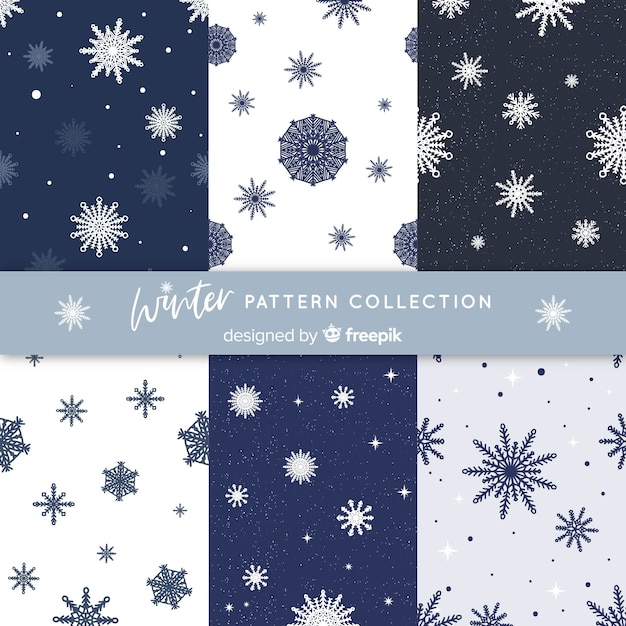 Free vector winter pattern collection