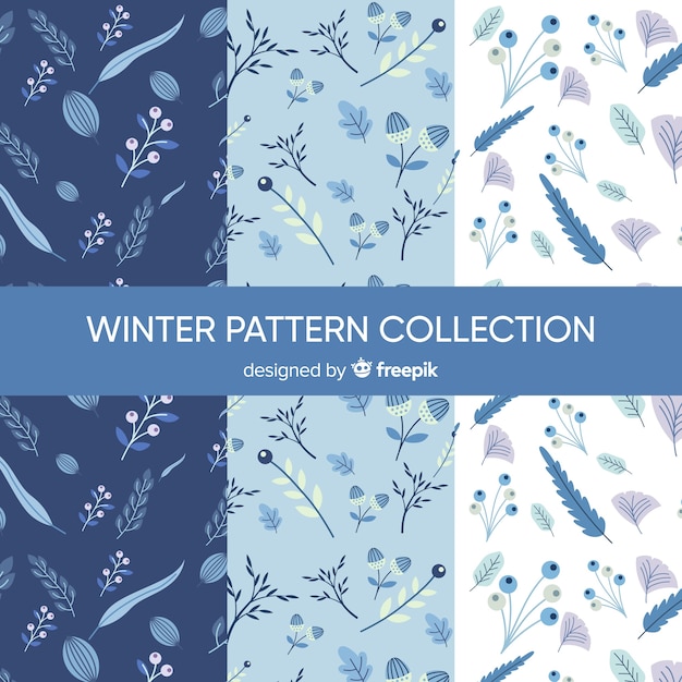 Free vector winter pattern collection