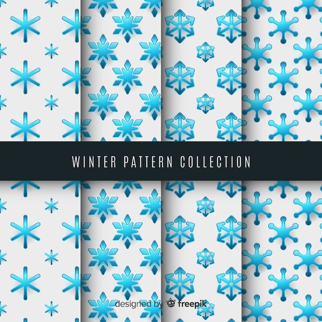 Free vector winter pattern collection