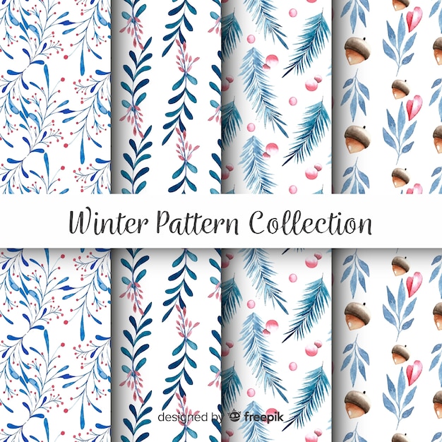 Free vector winter pattern collection