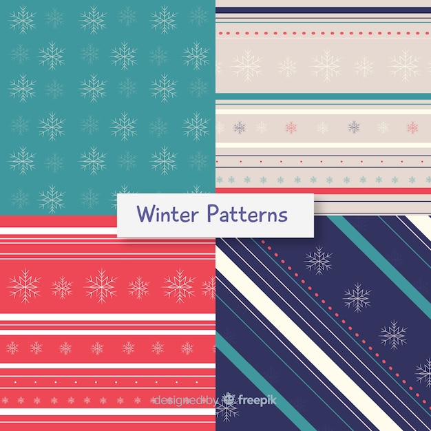 Free vector winter patterns collection