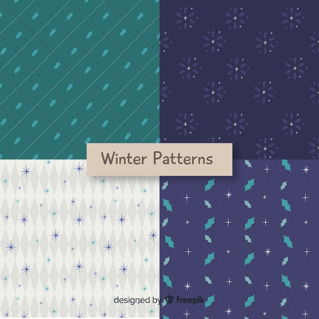 Free vector winter patterns collection