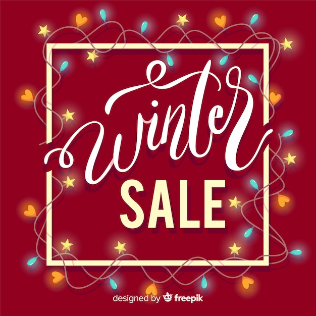 Free Vector winter sale ackground