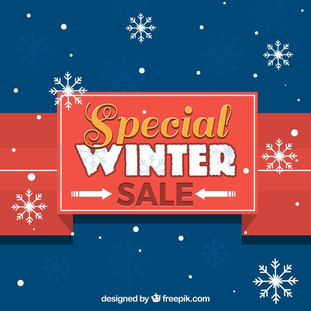 Free Vector winter sale background in flat style