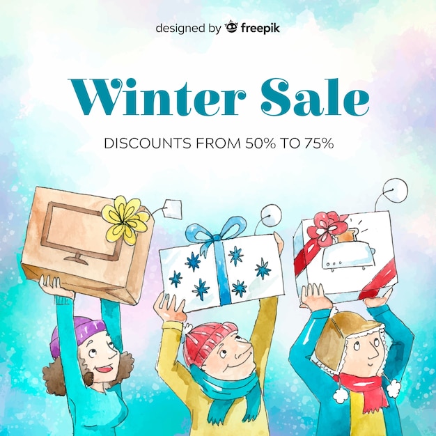 Free Vector winter sale background