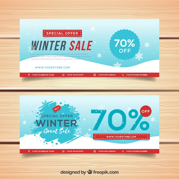 Winter sale banners