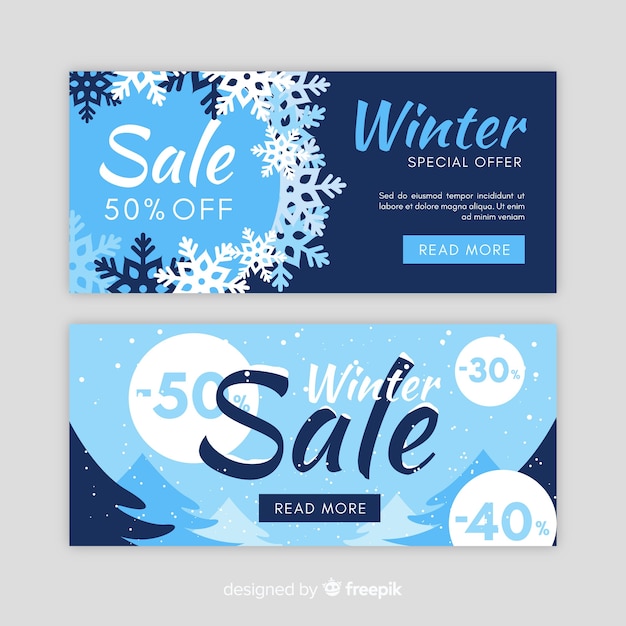 Free Vector winter sale banners