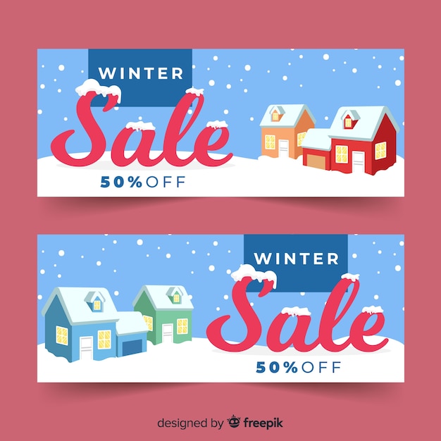 Winter sale banners