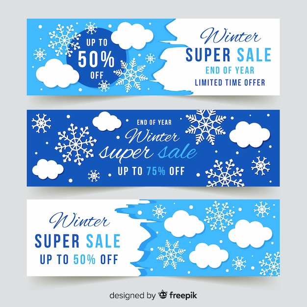 Winter sale banners