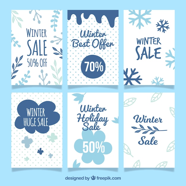 Free Vector winter sale cards