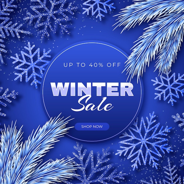 Winter sale illustration in realistic style