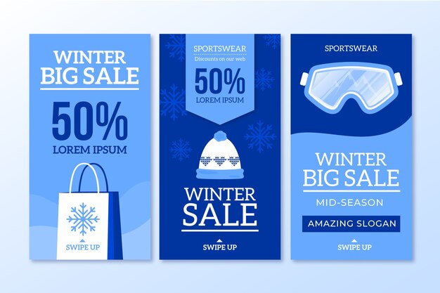 Winter sale social media stories