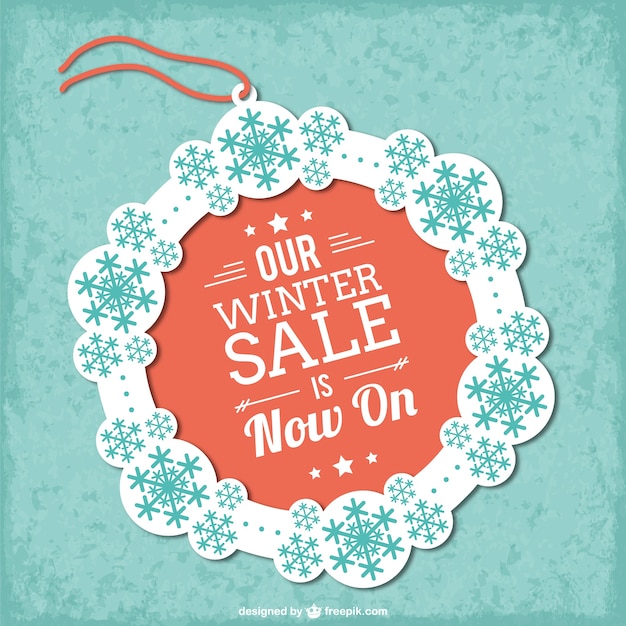 Winter sale tag vector