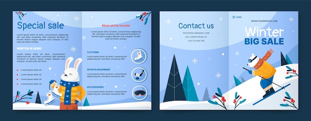 Winter season sale business brochure template