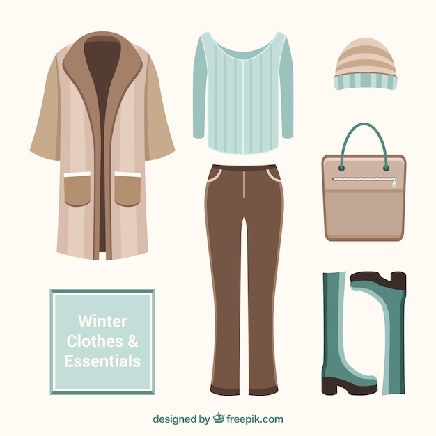 Free vector winter set with accessories