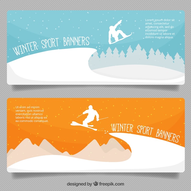 Free Vector winter sport banners