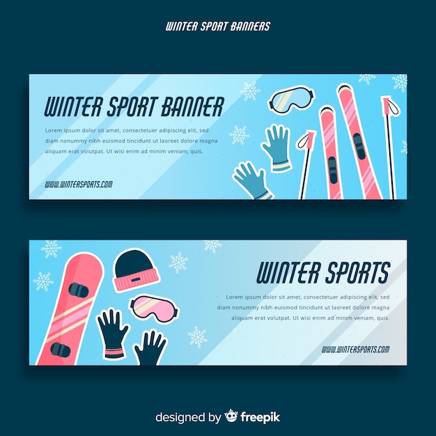 Winter sport banners