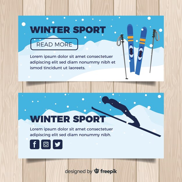 Winter sport banners