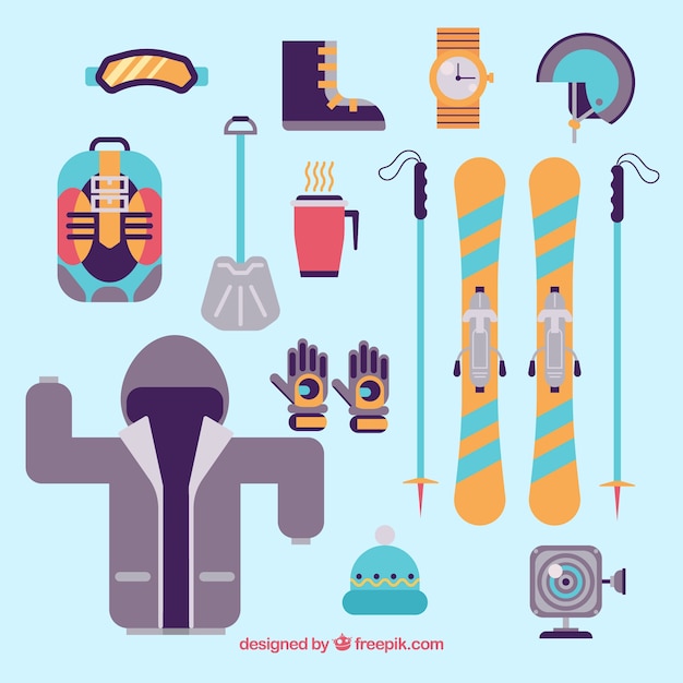 Free vector winter sport equipment