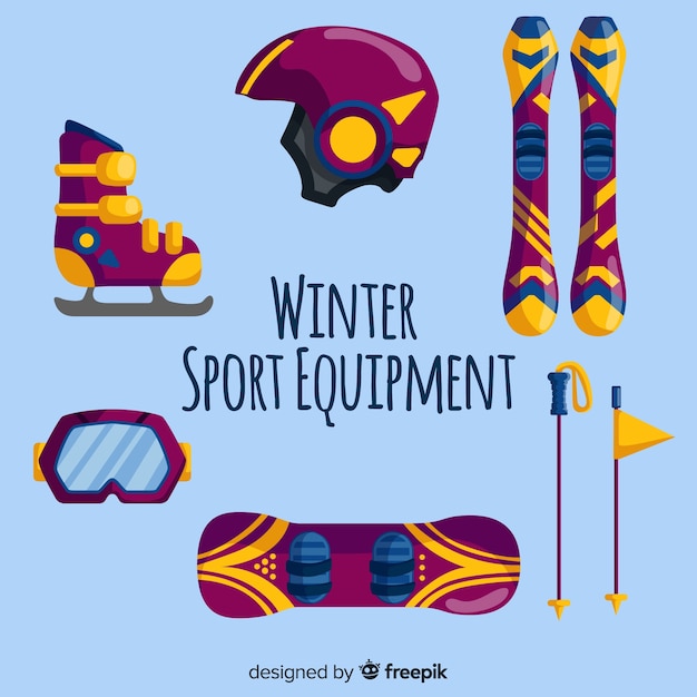 Free vector winter sport equipment