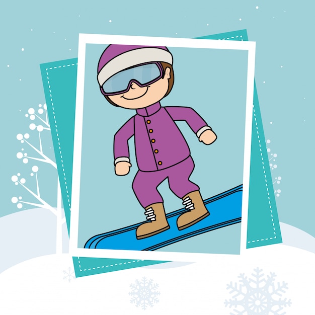 Free Vector winter sport and wear accesories