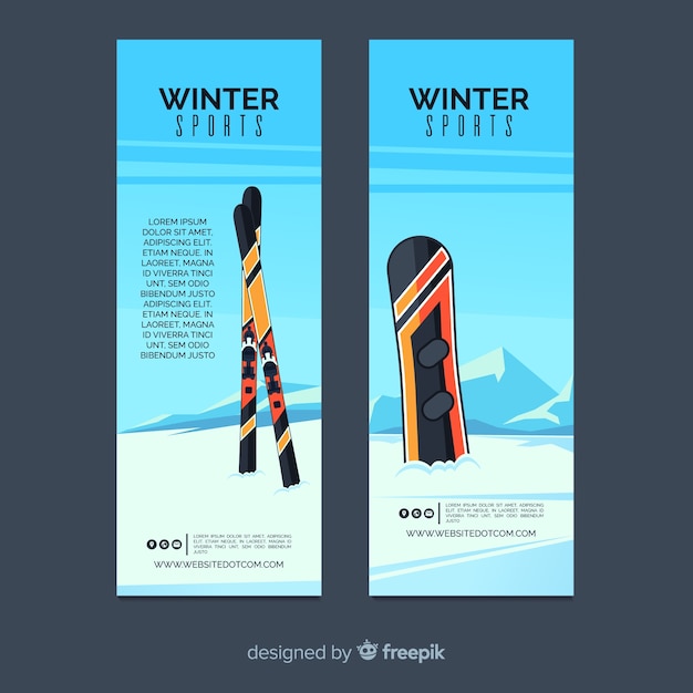 Winter sports banners