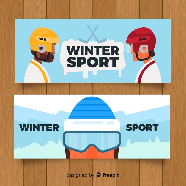 Winter sports banners