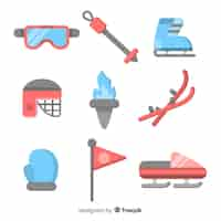 Free vector winter sports equipment set