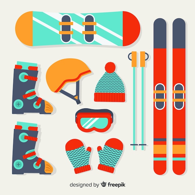 Free Vector winter sports equipment