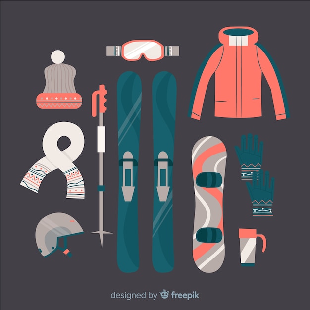 Free Vector winter sports equipment