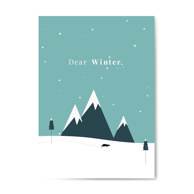 Free vector winter themed postcard design vector