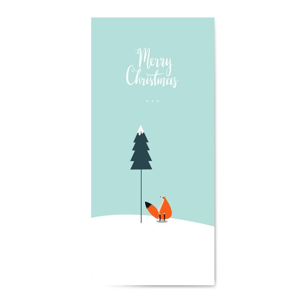 Winter themed postcard design vector