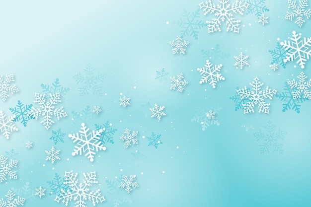 Free vector winter wallpaper in paper style