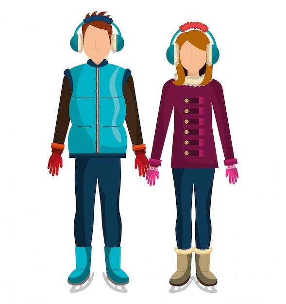 Free Vector winter wear, clothes and accesories