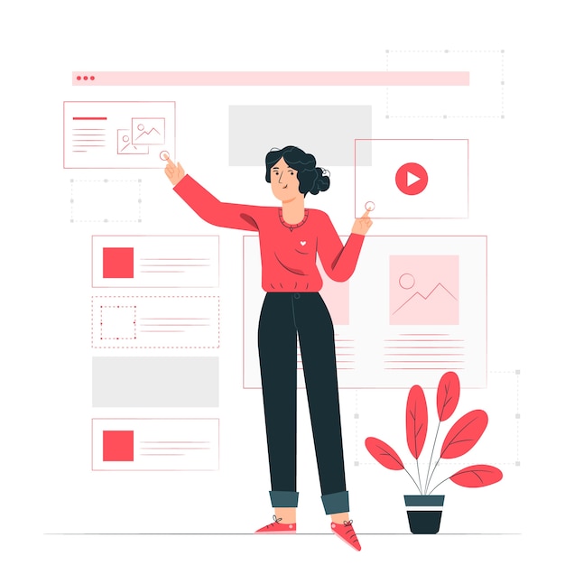 Wireframing concept illustration