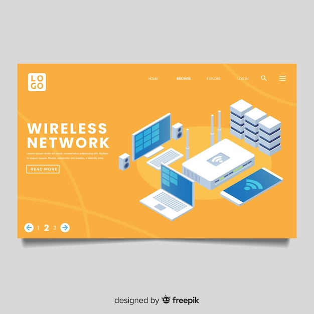 Wireless network landing page