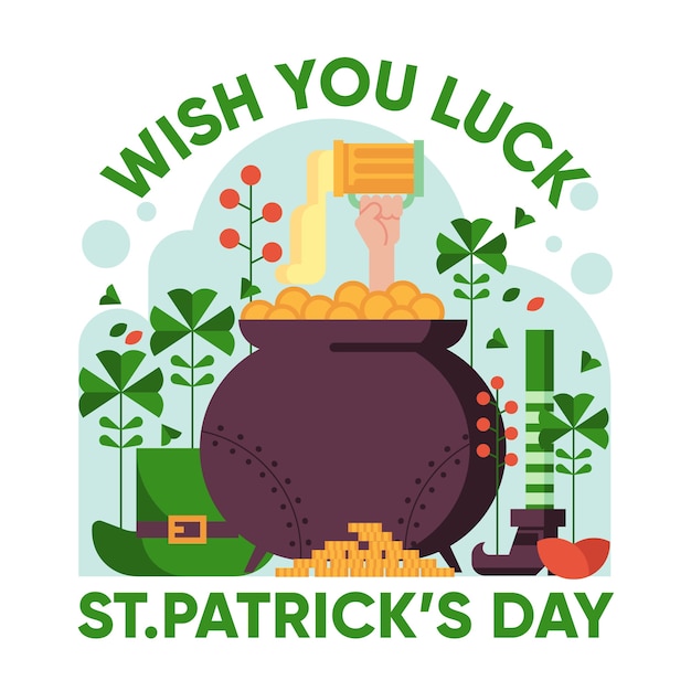 Free Vector wish you luck st. patrick's day