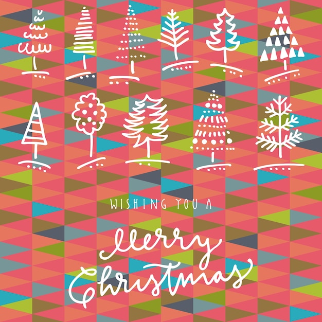 Free Vector wishing you a merry christmas hand drawn greeting card